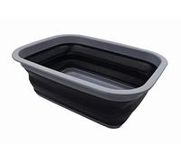 SAMMART Canasta plegable de 9.2 L, cesta de picnic portátil al aire libre, bolsa de compras plegable, contenedor de almacenamiento que ahorra espacio (gris oscuro/negro)