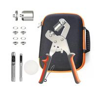 Samos® Kit de Ojales Metálicos para Lonas con Remachadora Ojales Manual - Incluye Sacabocados y Corchetes de Presión Metálicos - Ideal para Cuero, Tela, Cortinas, Toldos y Manualidades