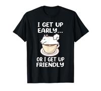 Samoyed Dog I Get Up Early Coffee Funny Puppy Dogs Lovers Camiseta