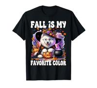 Samoyed Witch Dog Halloween and Fall Is My Favorite Color Camiseta