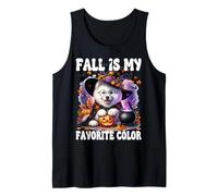 Samoyed Witch Dog Halloween and Fall Is My Favorite Color Camiseta sin Mangas
