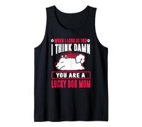 Samoyed You Are A Lucky Dog Mom Funny Puppy Dogs Lovers Camiseta sin Mangas
