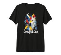 Samoyedo Dad Dog Lovers Hombres Mujeres Vintage Día del Padre Camiseta Premium