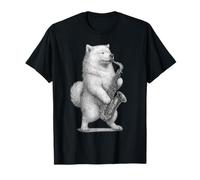 Samoyedo Jugando Saxofón Jazz Música Amante de los Per Camiseta