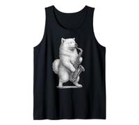 Samoyedo Jugando Saxofón Jazz Música Amante de los Per Camiseta sin Mangas