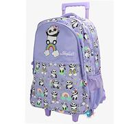SAMPACK-MP, Mochila de Ruedas Escolar, para Niñas, Mochila Gran Capacidad, Material Escolar, Mochila Infantil 46x30x22cm, Cómoda, Resistente, Ruedas con Luz, Diseño Panda, 6 a 10 años