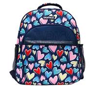 SAMPACK-MP, Mochila Escolar, Mochila Infantil con Bolsillo Exterior, Material Poliéster, Bolsillos Laterales de Rejilla, Asas Acolchadas, Uso Escolar, Diseño Corazones, Medidas: 35x36,5x18 cm