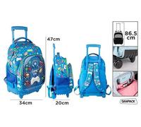 SAMPACK-MP, Mochila Infantil, Mochila Escolar para Niños, con Bolsillos Laterales y Frontales, Correa de Pecho, Respaldo Ergonómico, Ideal para Vuelta al Cole, con Diseños Divertidos