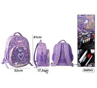 SAMPACK-MP, Mochila Infantil, Mochila Escolar para Niños, con Bolsillos Laterales y Frontales, Correa de Pecho, Respaldo Ergonómico, Ideal para Vuelta al Cole, con Diseños Divertidos