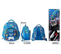 SAMPACK-MP, Mochila Infantil, Mochila Escolar para Niños, con Bolsillos Laterales y Frontales, Correa de Pecho, Respaldo Ergonómico, Ideal para Vuelta al Cole, con Diseños Divertidos