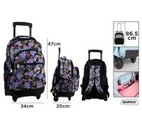 SAMPACK-MP, Mochila Infantil, Mochila Escolar para Niños, con Bolsillos Laterales y Frontales, Correa de Pecho, Respaldo Ergonómico, Ideal para Vuelta al Cole, con Diseños Divertidos