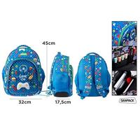 SAMPACK-MP, Mochila Infantil, Mochila Escolar para Niños, con Bolsillos Laterales y Frontales, Correa de Pecho, Respaldo Ergonómico, Ideal para Vuelta al Cole, con Diseños Divertidos