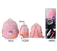 SAMPACK-MP, Mochila Infantil, Mochila Escolar para Niños, con Bolsillos Laterales y Frontales, Correa de Pecho, Respaldo Ergonómico, Ideal para Vuelta al Cole, con Diseños Divertidos