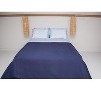 SAMPEDRO Colcha Textura Nido Abeja/Waffle, Cama 90/105 cm - Azul - 100% algodón | Tamaño 180x260 cm | Ropa de Cama | Made in Portugal