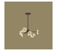Sample Nordic Lamps Living Room Atmosphere Bedroom Restaurant Flower Net Red Lamp Decor LED Chandelier (6headblack60cm Steplessdimming)