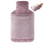samply Botella de agua caliente con funda suave, 2 l, para adultos y niños, ideal para una noche fría, color morado