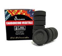 Samsara Escobillas de carbón vegetal tóxicas en sola madera para inciensos en granos de resina y hojas - 100% naturales encendido rápido 33 mm 50/60 min - también para cachimba (50 carbonos)