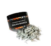 Samsara Incienso natural de resina, granos, hojas puro sin sustancias añadidas - Paquete elegante y práctico - 75 ml - Fumigación purificación (Salvia Blanca)