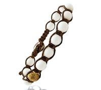 Samsara Pulsera tibetana budista con piedra natal - Hilo de algodón encerado en varios colores, Dimensione regolabile da 18,5 cm a 22,5 cm, Algodón Piedra