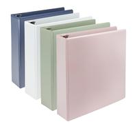 Samsill Archivador con anillas en D, duradero, material de origen vegetal, de 5 cm, ecológico, certificado por USDA, 4 unidades, surtido bohemio