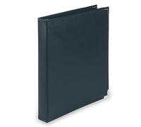 Samsill Carpeta clásica de cuero profesional de 3 anillos, carpeta de 1 pulgada, cuaderno de 8.5 x 11 pulgadas, esquinas plateadas y anillos redondos, capacidad para 200 hojas, piel sintética azul