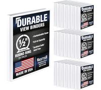 Samsill Carpeta duradera de 0.5 pulgadas, fabricada en los Estados Unidos, carpeta transparente personalizable de anillos redondos, blanco, paquete de 24 (MP248417)