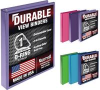 Samsill Carpeta duradera de 1 pulgada, fabricada en los Estados Unidos, carpeta de anillos en D, carpeta transparente personalizable, surtido de islas, paquete de 6, cada uno con capacidad para 225