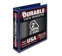 Samsill Carpeta duradera de 3 anillos de 2 pulgadas, fabricada en Estados Unidos, carpeta de anillos en D, aglomerado 100% reciclado FSC, color azul