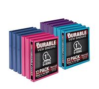 Samsill Carpeta duradera de 3 anillos fabricada en los Estados Unidos, carpeta de anillos en D de 1 pulgada, con capacidad para 225 hojas, cubierta transparente personalizable, surtido de moda,