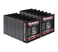 Samsill Carpeta duradera de 3 anillos fabricada en los Estados Unidos, carpeta de anillos en D de 3 pulgadas, con capacidad para 625 hojas, cubierta transparente personalizable, color negro, paquete
