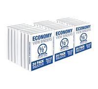 Samsill Carpeta económica de 3 anillos de 0.5 pulgadas, fabricada en los Estados Unidos, carpeta de anillos redondos, cubierta transparente personalizable, color blanco, paquete de 24