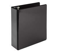 Samsill Carpeta económica de 3 anillos de 2 pulgadas, fabricada en los Estados Unidos, carpeta de anillos redondos de 9.1 x 7.5 pulgadas, cubierta personalizable antiadherente, color negro