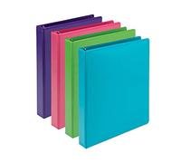 Samsill Carpetas duraderas de 3 anillos de 1 pulgada a base de plantas, fabricadas en los Estados Unidos, carpetas transparentes de moda, hasta un 25% de plástico a base de plantas, paquete surtido de