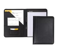 Samsill Cartera de piel sintética con puntada en contraste, cartera de negocios para hombres y mujeres, organizador de documentos de currículum vitae con bloc de escritura de 8.5 x 11 pulgadas, color