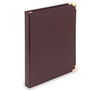 Samsill Classic Collection - Carpeta de presentación ejecutiva de 3 anillas, carpeta de media pulgada, anillo redondo de latón (capacidad para 100 hojas), color borgoña