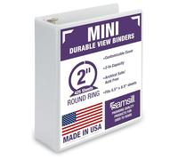 Samsill Economy 12602 - Carpeta pequeña de 3 anillos, anillos redondos de 2 pulgadas, color blanco