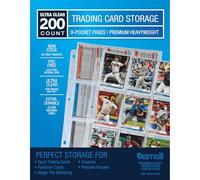 Samsill Fundas para tarjetas comerciales, paquete de 200, ultra transparentes y resistentes con soldaduras limpias, cabe en carpetas estándar de 3 anillas, capacidad para 1800 tarjetas