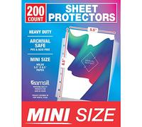 Samsill Paquete de 200 protectores de hojas transparentes pesados, protectores de página de 5.5 x 8.5 pulgadas
