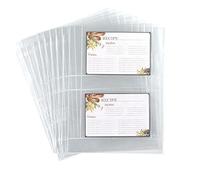 Samsill Protectores de página de tarjetas de recetas para carpeta de recetas de 8.5 x 11, 4 x 6 bolsillos, 2 bolsillos, 50 unidades, hojas de recambio de páginas de bolsillo para libro de recetas,