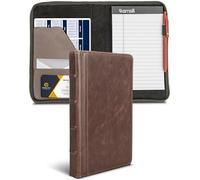 Samsill Vintage, de cartera, con cierre de cremallera, 8.5 "x 11" bloc de notas, color marrón oscuro (70836), color marrón oscuro Junior