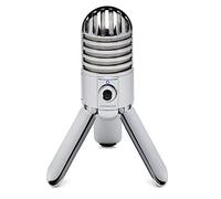 SAMSON Meteor Mic - Portable USB Studio Quality Condenser Microphone - High Performance, General Purpose/Podcast/Gaming/Music Recording Microphone, 16-bit, 44.1/48kHz Resolution, Silver Chrome