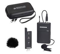 Samson XPD2 - Sistema inalámbrico USB con micrófono de lavalier, protección contra el viento de piel keepdrum + funda blanda