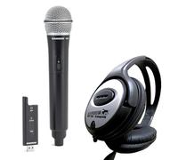 Samson XPD2HQ6 - Micrófono inalámbrico USB de mano (2,4 GHz, incluye auriculares keepdrum)