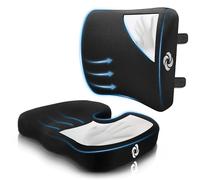 Samsonite - 2 in 1 - Lumbar Support and Seat Cushion, High Grade Motion Balanced Memory Foam, Fits Most Office Chairs and Car Seats, Elevate Your Work & Life and Enhances Focus Throughout Your Day…