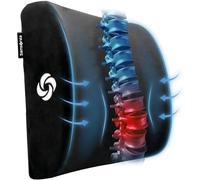 Samsonite, Almohada de Apoyo Lumbar de Felpa Premium para Silla, eleva la Zona de Comodidad de la Espalda Baja, Espuma viscoelástica 100% Pura, Coche u Oficina, se Adapta a la mayoría de