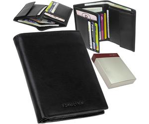 SAMSONITE Cartera Para Hombre Formato Vertical Billetera Monedero De Cuero