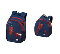 Samsonite Disney Ultimate - Mochila infantil S, 26,5 cm, 6 L y Maleta infantil, 45 cm, 23,5 L - Set de viaje Spider-Man Web