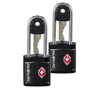 Samsonite Global TA - Candado de Llave TSA (Pack de 2), Candado de Equipaje Seguro para Maletas y Bolsas, Negro