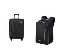 Samsonite Intuo & Guardit Classy - Maleta expansible, 69 cm, 79/87 L y Equipaje de mano Ryanair, 25 x 20 x 40 cm, 20 L - Set de negocios elegante - Negro