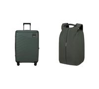 Samsonite Intuo & Securipak - Maleta expansible, 69 cm, 79/87 L y Mochila para portátil de 15,6", 44 cm, 17 L - Set de viaje seguro y elegante - Verde